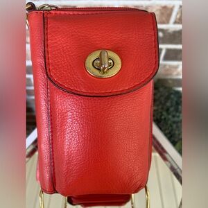 Coach Campbell Leather Turn Lock Wristlet